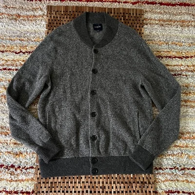 J. CREW Lambswool Button Down Bomber Jacket Grey Men's Size Large L - Image 1 of 3