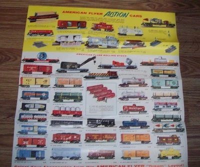 17" x 34" 1958-59 American Flyer por Gilbert PÓSTER MAILER Catálogo Exhibición Pieza Foto 1 de 4