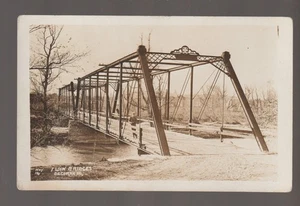 Decorah IOWA RPPC c1910 TWIN BRIDGES Wagon Bridge UPPER IOWA RIVER IA - Picture 1 of 2