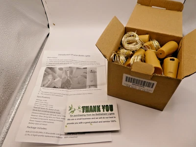 Paquete de 20 luces de hadas para botellas de vino Bethleham 20LED con forma de corcho alambre plateado Foto 1 de 2