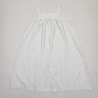 Camisón Babydoll De Colección Años 60 Deena Blanco Floral Mezcla Algodón Ojales Talla L Foto 1 de 4