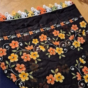Vintage Berivan Spring Colorful Floral Turkish Cloth Scarf Square 40" x 40" - Picture 1 of 5