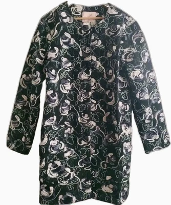 Anthropologie Hutch Coat Jacke Black Floral Embroidered Button Womens XL NWT  - Image 1 of 4