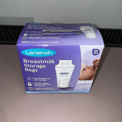 Bolsas de almacenamiento de leche materna Lansinoh 100 quilates preesterilizadas sin BPA doble cremallera  Foto 1 de 3