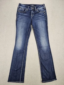Pantalones de mezclilla Silver Jeans Co. para mujer talla W28/L33 Suki ajustados corte bota lavado oscuro - Imagen 1 de 7