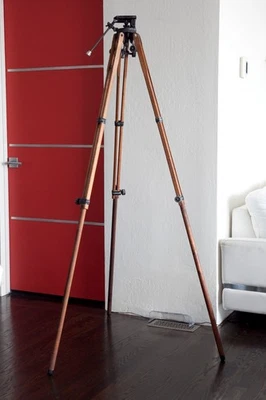 Antique 67" Ries Jr. Tri-Lock Model Deluxe Camera Tripod w/ Photoplane Tilt-Head - Image 1 of 4