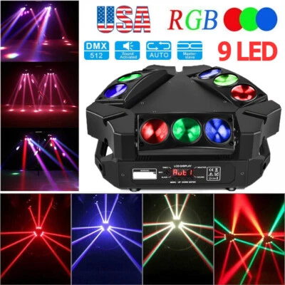 LED RGB Beam Moving Head Light Stage DJ Disco Party Bar KTV Effect Lighting DMX - Image 1 of 4