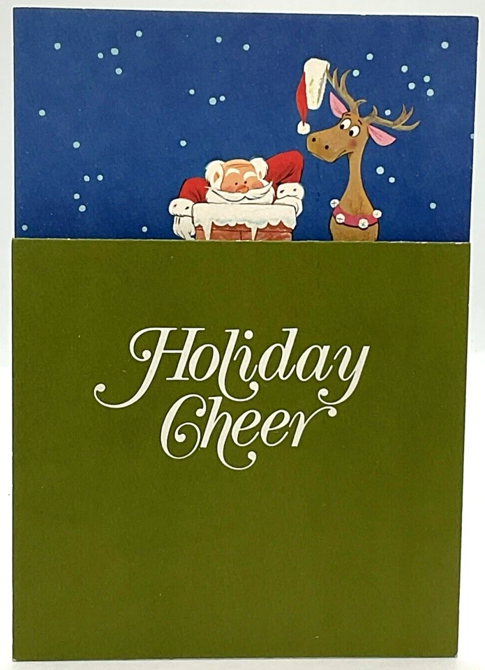 Tarjeta de Navidad 1969 Walt Disney Holiday Cheer 1970 calendario Mickey Goofy Santa Foto 1 de 4