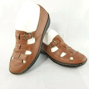 Hush Puppies Mujer 6M Wharf Zapatos Cuero Marrón Planos Correa Ajustable 59738 - Imagen 1 de 8