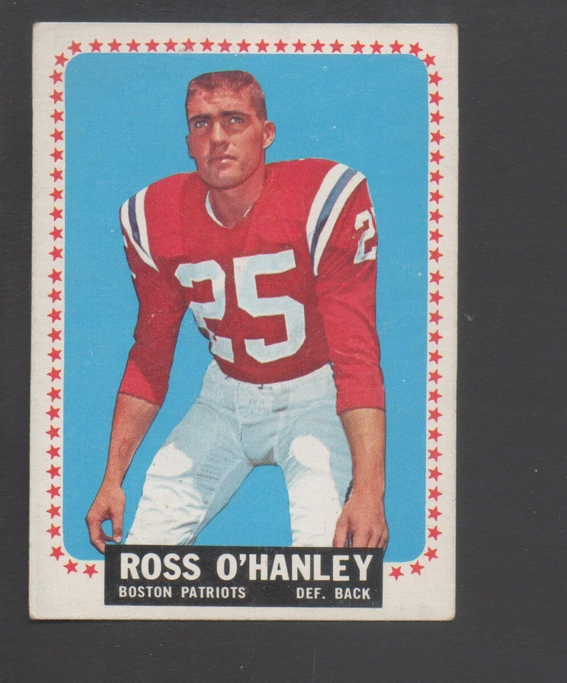 1964 Topps Football Card #16 Ross O'Hanley-Boston Patriots Ex Card - Image 1 of 1