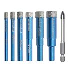 All Purpose Diamond Drill Set for Glass 6 Sizes 8mm Carbide Drill Included