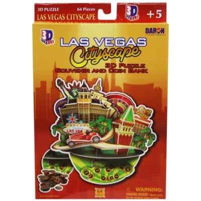 Las Vegas Cityscape 64 Piece 3D Cityscape Puzzle and Coin Bank New - Image 1 of 4