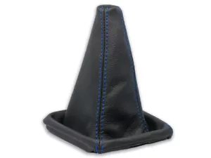 FOR SUBARU IMPREZA 2 05-07 GEAR SHIFT BOOT GAITER LEATHER STITCHING BLUE - Picture 1 of 5