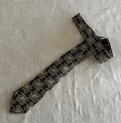 vintage 60s necktie skinny 2 1/4" WEATHERVANES Blanford silk nos deadstock duck - Image 1 of 4