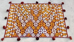 Exquisite Vintage Rich Hand-Embroidered Uzbek Rug/Tapestry One-of-a-Kind Artistr - Picture 1 of 9