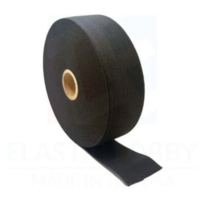 1.5" (38mm) Black Knitted Elastic - US Made - Image 1 of 4