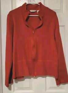 Orvis Womens Burnt Orange Full Zip Jacket Size Large  - Picture 1 of 4