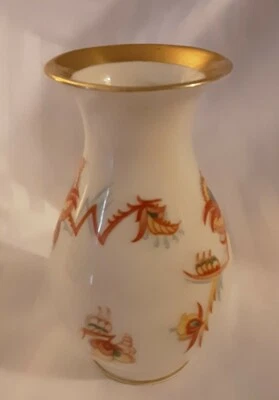 Jarrón de mediados de siglo con motivo floral pintado # 3864 de Thomas Pottery Baviera 5" Foto 1 de 4