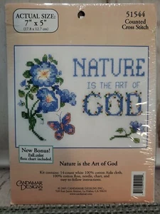 New Candamar Designs Counted Cross Stitch Nature Is The Art Of God 7” X 5” - Picture 1 of 3