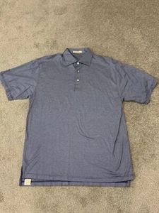 Peter Millar Polo Shirt Men’s Medium Blue Short Sleeve Collared Golf Athletic - Picture 1 of 10