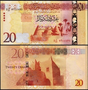 Libya 20 Dinar 2016, UNC, P-83, Watermark :Omer El Mukhtar - Picture 1 of 3