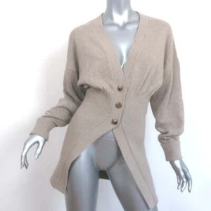 Alexander Wang Blouson Cardigan Beige Wool-Blend Size Small V-Neck Sweater - Picture 1 of 7