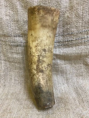 Antique vintage cow horn whetstone grinding stone case made in Slovakia - Image 1 of 4