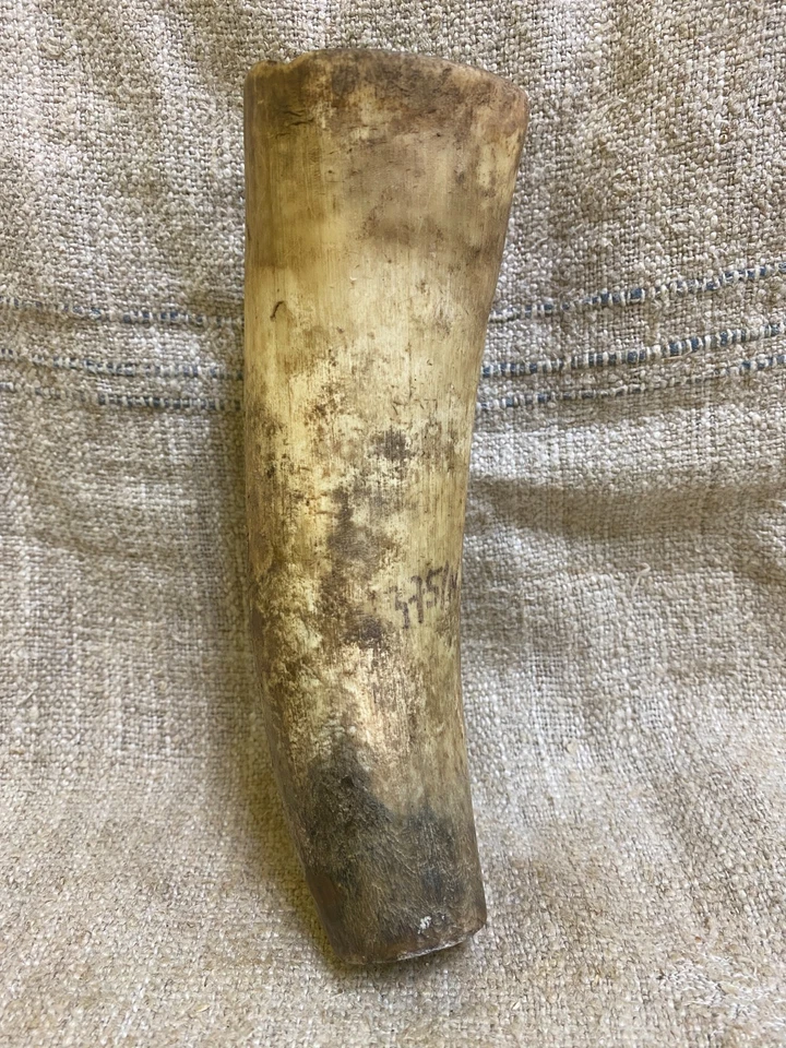 Antique vintage cow horn whetstone grinding stone case made in Slovakia - Image 1 of 4