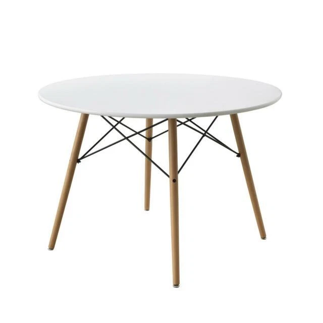 Mainstays Round Modern Dining Table Mid Century - White (4894165025734)