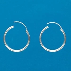 Pendiente de aro, 1 par de pendientes de aro redondos de plata de ley .925 de 25 mm * - Imagen 1 de 1