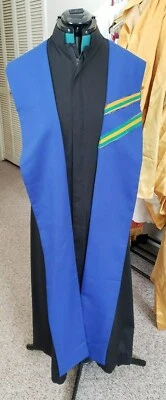 CLERGY STOLE LITURGICAL VESTMENT CUSTOM MADE BLUE W/STRIPE DESIGN - Image 1 of 4