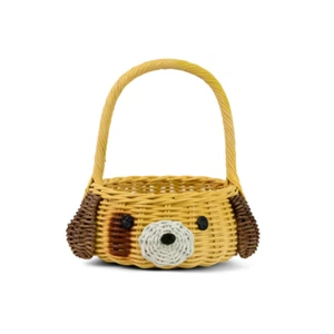 Handmade Dog Rattan Wedding Flower Girl Basket Bin Easter Wicker Puppy Gift Art - Picture 1 of 6