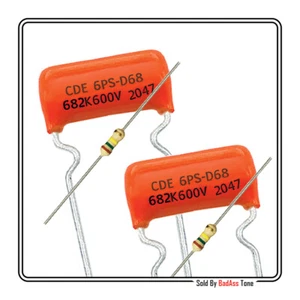 Treble Bleed 0,0068uf 600V Orange Drop - 150K Carbon Widerstand 1/4 Watt - Menge: (2) - Bild 1 von 3