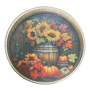 Taglio in vetro temperato rotondo 8 pollici~caduta~zucche~girasoli~cucina - Foto 1 di 1