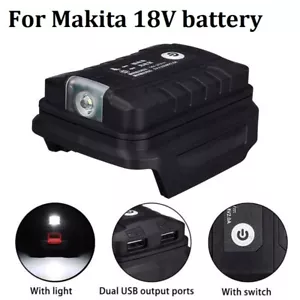Dual USB Power Source Phone Charger Adapter Converter LED For Makita 18V Battery - Picture 1 of 5