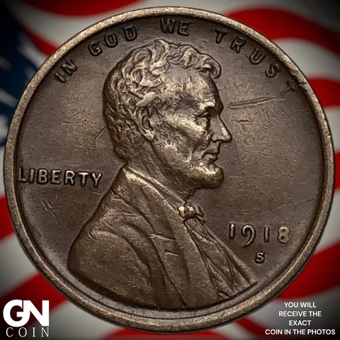 1918 P Lincoln Cent Wheat Penny  Q6565 Cover