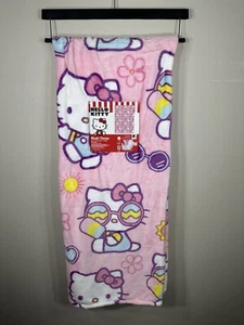 Hello Kitty New! Summer Plush Throw Blanket 50 x 70 Sunglasses Shades Summer - Picture 1 of 4