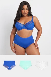 Yours Curve Plus Size Lace Back Knickers - Picture 1 of 11