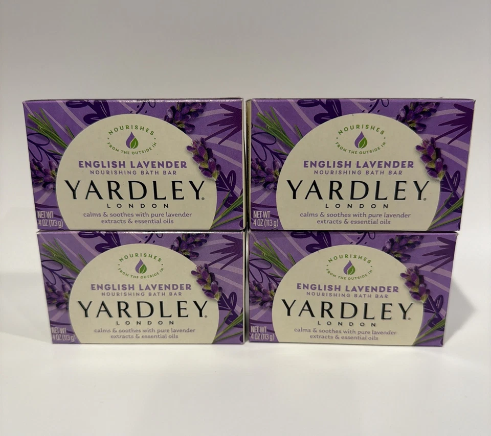JUEGO DE 4 jabones en barra de lavanda inglesa Yardley London de 4,25 oz cada uno Foto 1 de 1