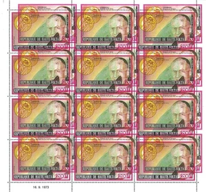 Upper Volta Burkina Faso 1973 Buzz Aldrin EE. UU. Espacio NASA Apolo Hoja Error MNH - Imagen 1 de 3