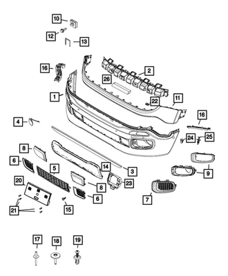 Подлинная нижняя решетка Mopar 5XB41LXHAA - Изображение 1 из 4