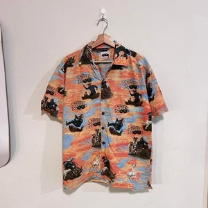 Vintage Lone Ranger Hawaiian Button Up Rayon Short Sleeve T Shirt TV Promo Sz M - Picture 1 of 5