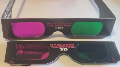 NEW 2 Pairs My Bloody Valentine 3D glasses, Magenta/ Green - Image 1 of 2