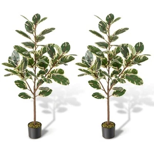 4.3 FT Artificial Bird of Paradise Plant 2 Pack Fake Banana Leaf Potted Tree - Picture 1 of 10