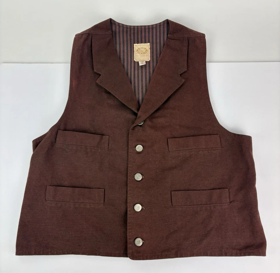 Vintage Wah Maker frontier clothing Vest Men M Brown canvas made in USA - Image 1 of 4