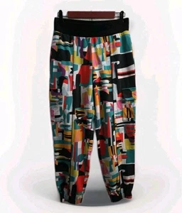 Pantalones de chándal New York & Company coloridos abstractos con estampado goemétrico para mujer M ropa de calle - Imagen 1 de 14