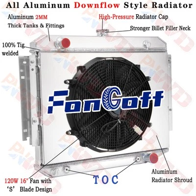 For 1970-79 Dodge D100/D150 B200 W100/W150 3 Row Radiator Shroud Fan - Изображение 1 из 4