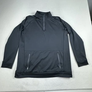 Mizzen+Main Pullover Mens Large Black Trim 1/4 Zip Performance Jacket Pockets - Picture 1 of 12