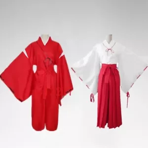 Inuyasha Anime Cosplay Japanese Kimono Costume Outfit Set Halloween Party Gifts - Picture 1 of 14