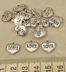 20 x  Silver Tone Love Heart Charms Pendants 23mm x 12mm Jewellery Making Craft